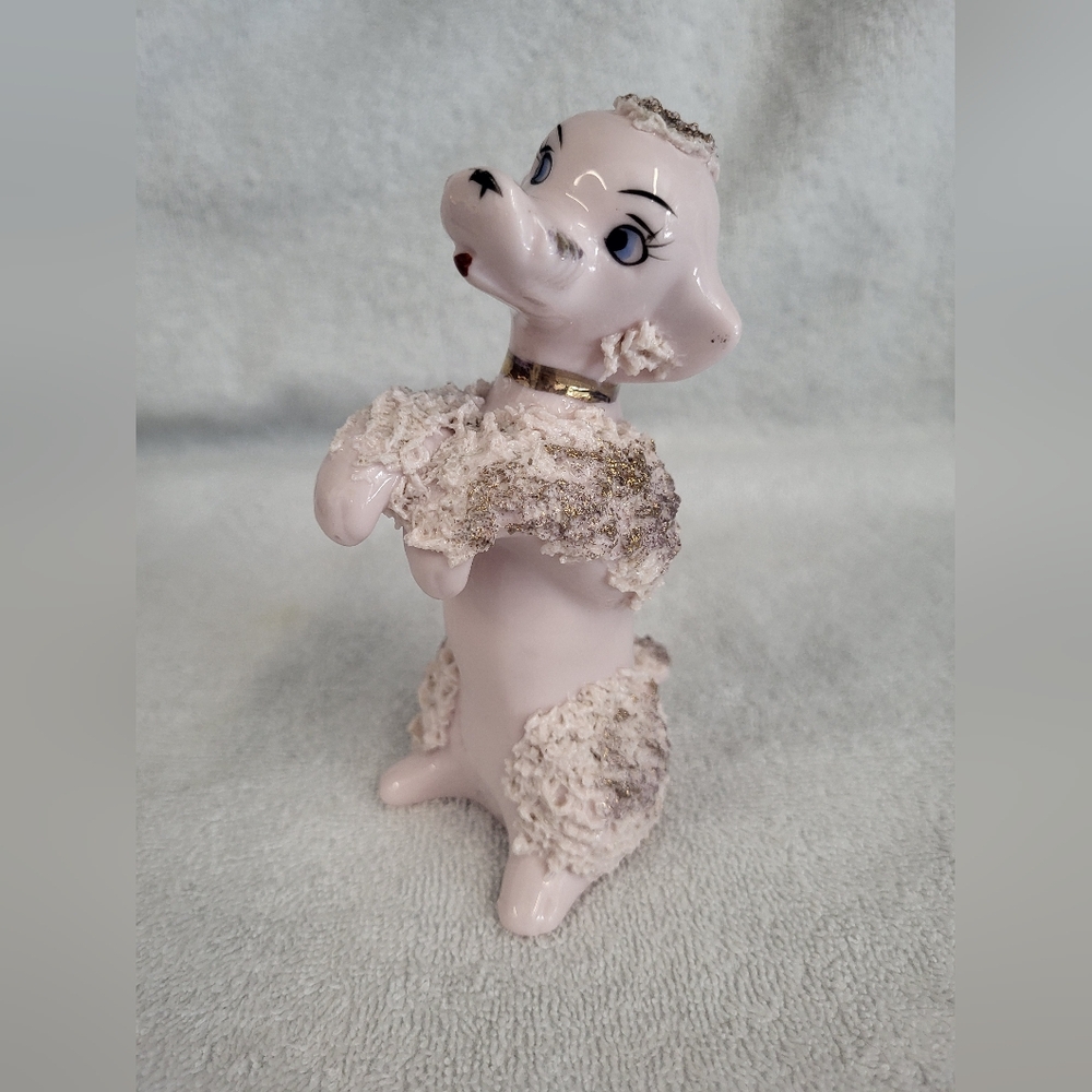 Vintage Pink Spaghetti Poodle Figurine